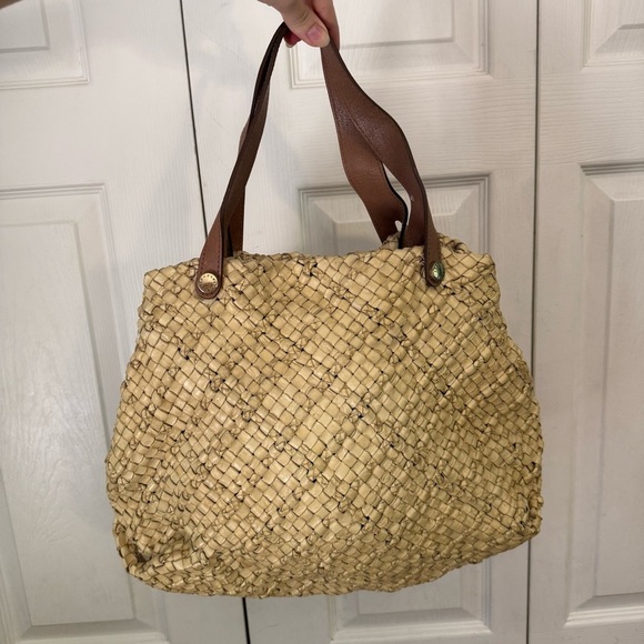 Furla Handbags - Furla Leather Woven Tote Bag Purse
